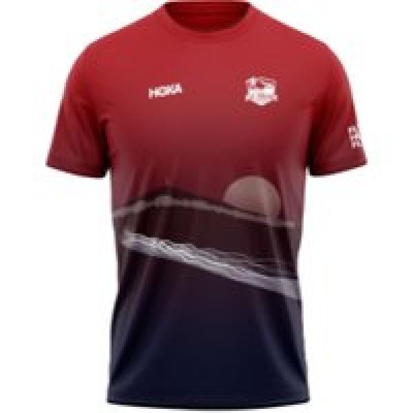 women s hoka performance tee x templiers 2023 red short sleeved jersey