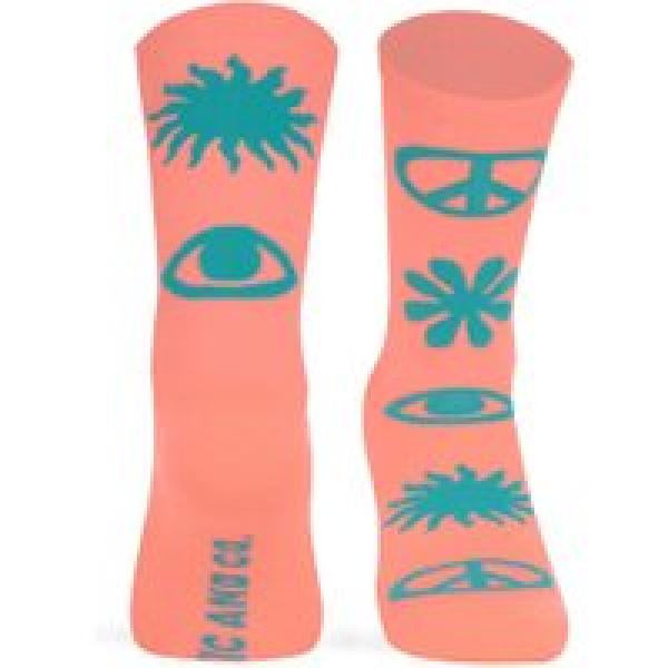 pacific and co peace socks peach teal