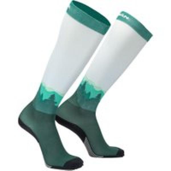nathan speed knee high printed compression socks white green