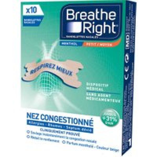 doos met 10 breath right menthol nose tapes medium size