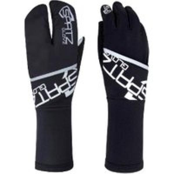 spatz glovz race handschoenen met uitklapbaar windblokkerend omhulsel zwart
