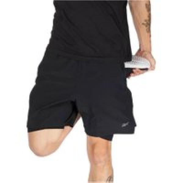 reebok training strength 3 0 2 in 1 shorts zwart