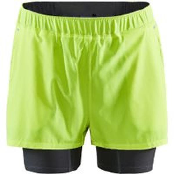 craft adv essence stretch 2 in 1 shorts fluo yellow