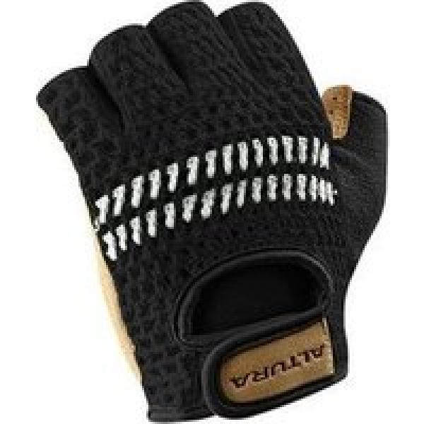 altura crochet short gloves black brown