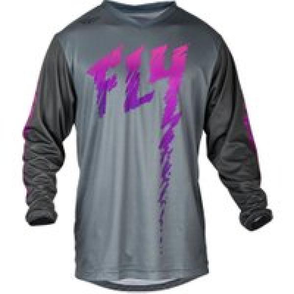 fly f 16 children s long sleeve jersey grey charcoal pink