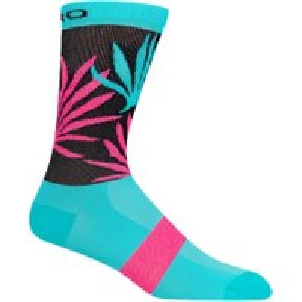 giro comp high rise socks blue pink