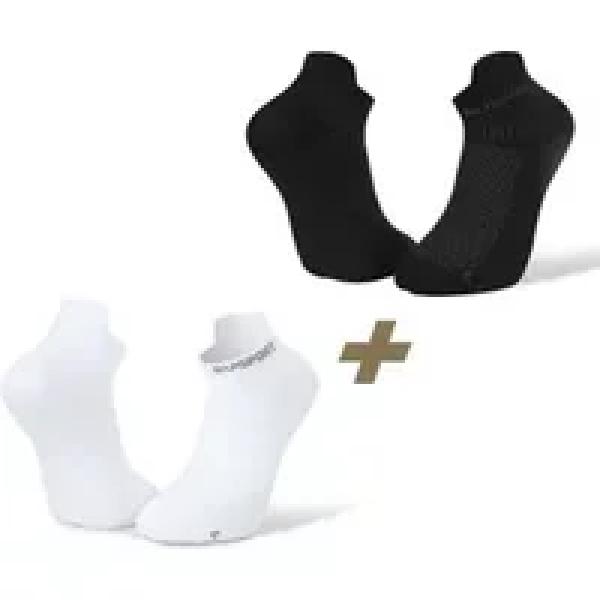 paar bv sport light 3d ultra short socks x2 black white