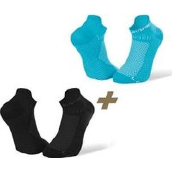 paar bv sport light 3d ultra korte sokken x2 zwart blauw