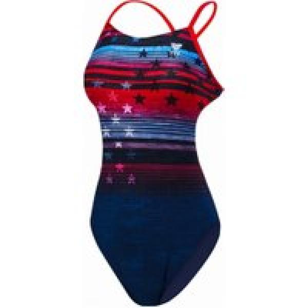 tyr liberty cutoutfit one piece swimsuit blue red