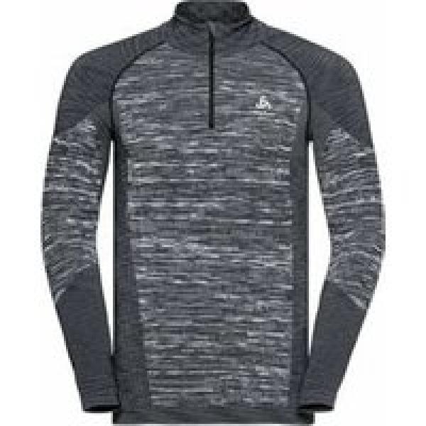 odlo blackcomb eco long sleeve 1 2 zip jersey black grey