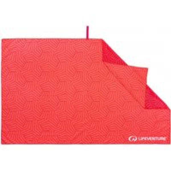 lifeventure softfibre printed recycled red geometric coral