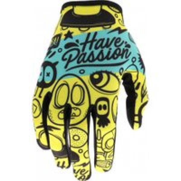 evolve passion handschoenen turquoise blauw geel