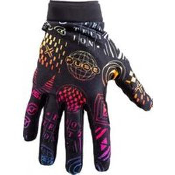 omega multicolour black long gloves