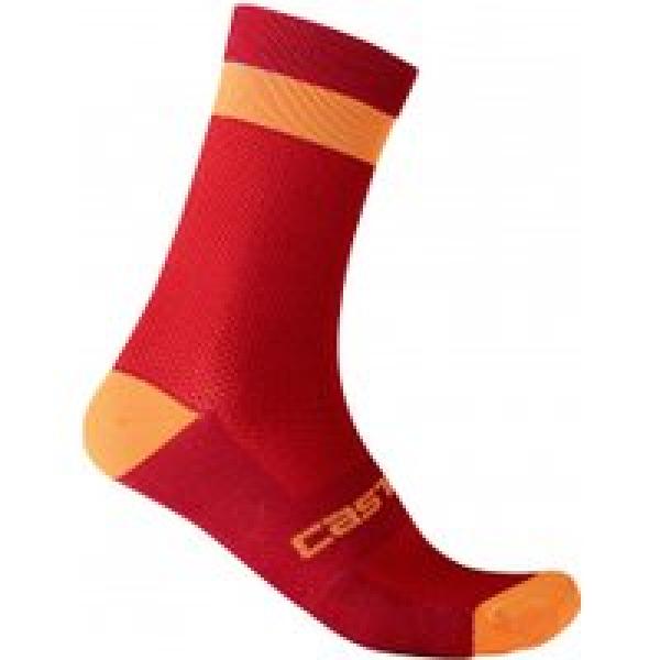 castelli alpha 18 sokken rood oranje