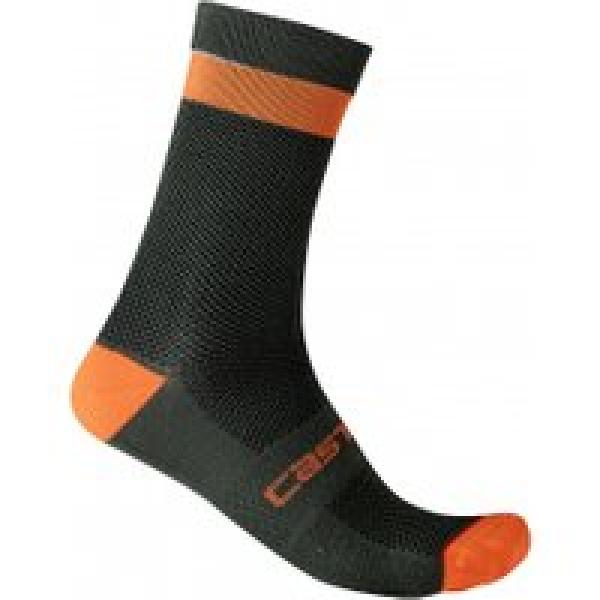 castelli alpha 18 sokken khaki oranje