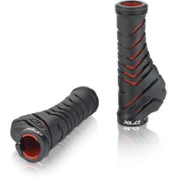 paar xlc gr s30 ergonomische handvatten 130 mm zwart rood