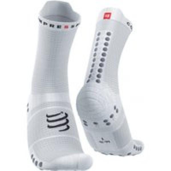 paar compressport pro racing socks v4 0 run high white