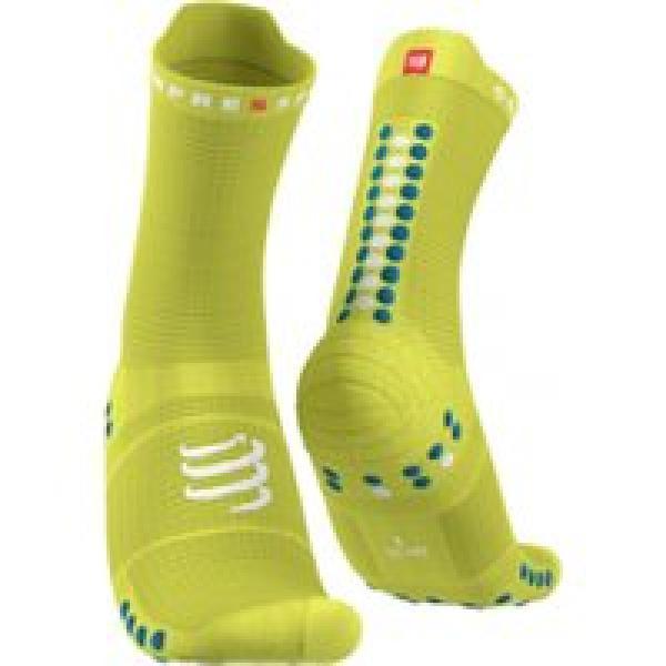 paar compressport pro racing socks v4 0 run high yellow