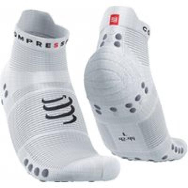 paar compressport pro racing socks v4 0 run low white