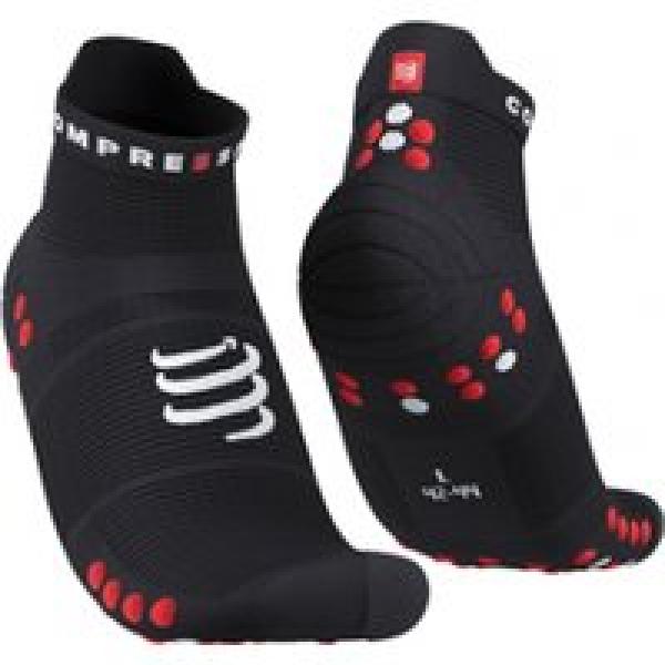paar compressport pro racing socks v4 0 run low black red