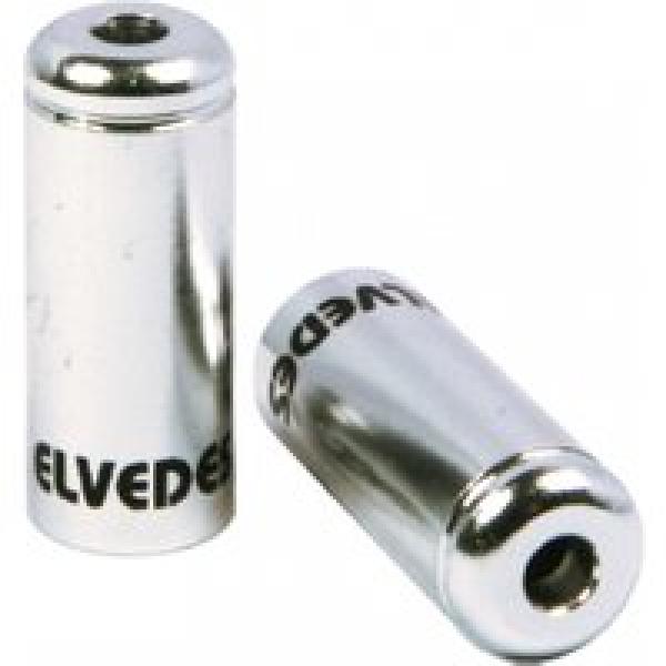 elvedes 5 0mm aluminium brake sleeve end caps 10 stuks zilver