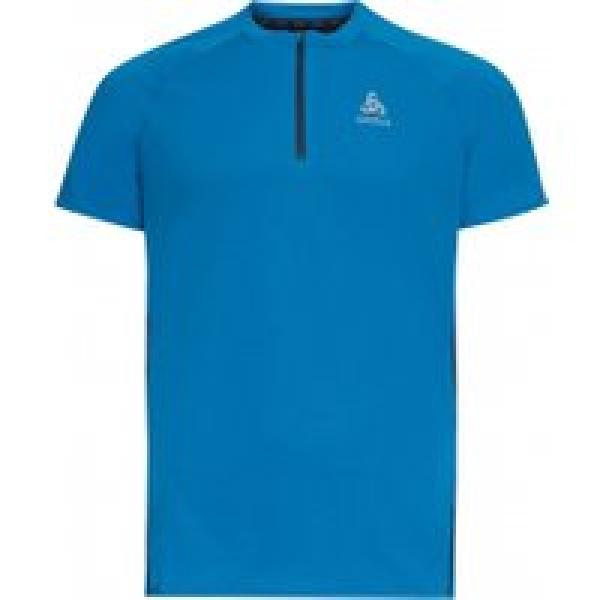 odlo axalp trail 1 2 zip short sleeve jersey blauw