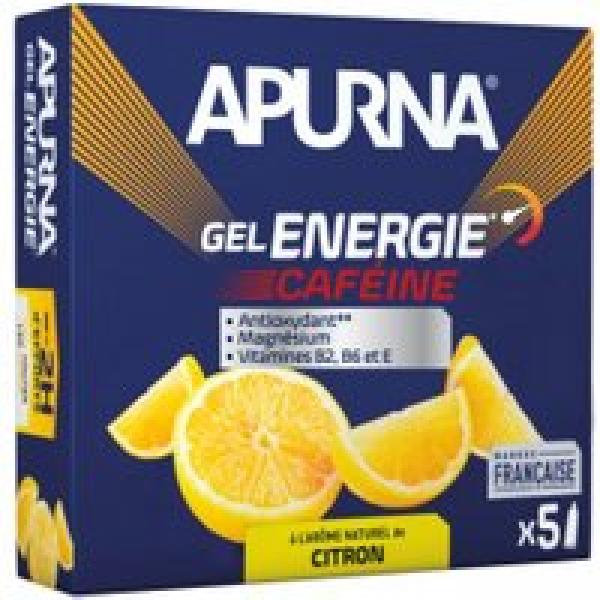 apurna citroen cafeine energie gel voor moeilijke passages 5x35g