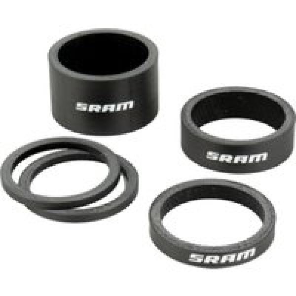 sram carbon headset spacers zwart wit logo 2 5 x2 5 10 en 20 mm
