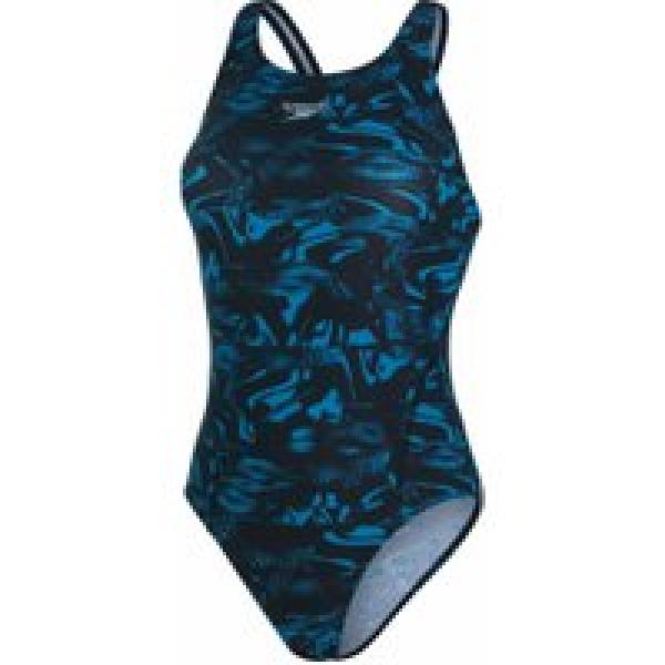 allover recordbreaker vrouwen zwempak zwart blauw