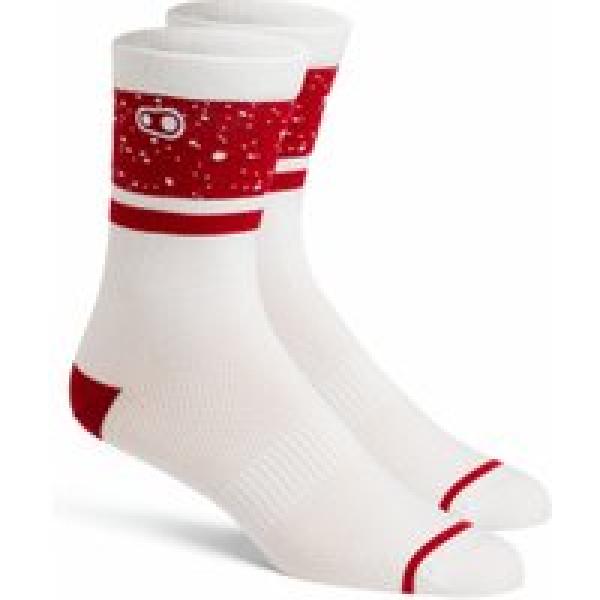 crankbrothers icon mtb sokken limited edition splatter wit rood