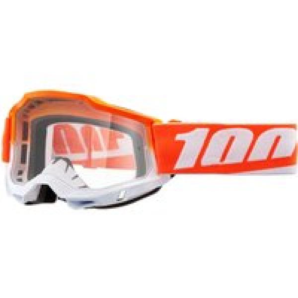 100 accuri 2 matigofun white orange goggle clear lenses