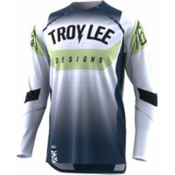 troy lee designs sprint ultra arc wit navy blue long sleeve jersey