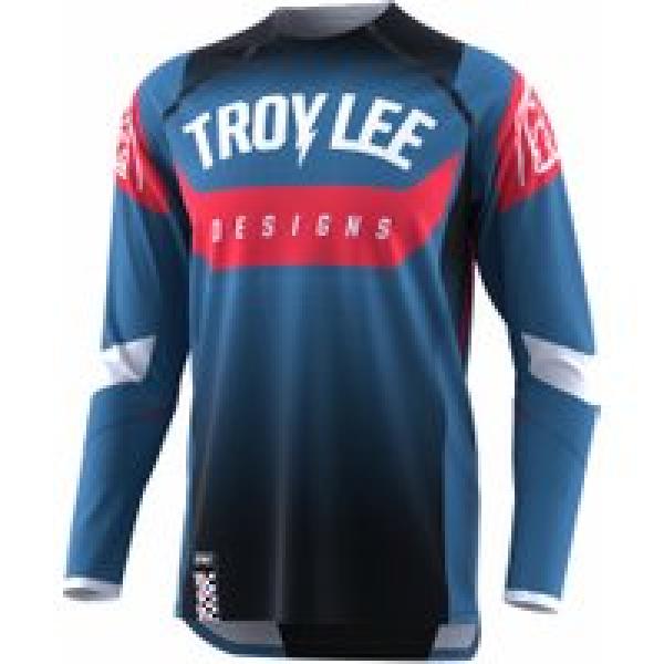 troy lee designs sprint ultra arc blauw zwart long sleeve jersey