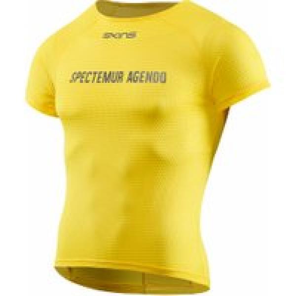 skins cycle short sleeve baselayer compression jersey yellow