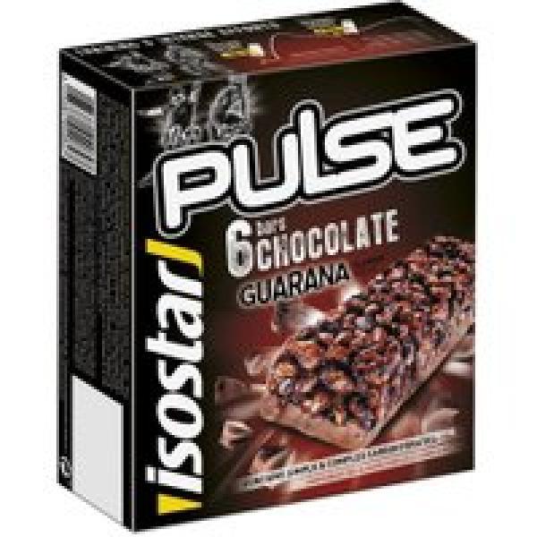 set van 6 isostar pulse energy bars guarana chocolade 6x23g
