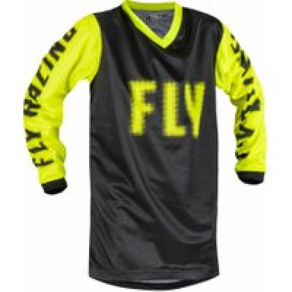 fly f 16 long sleeve jersey black fluorescent yellow child
