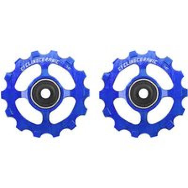 cyclingceramic smalle 14t katrolwieltjes voor sram rival force red axs xplr 12s derailleur blauw