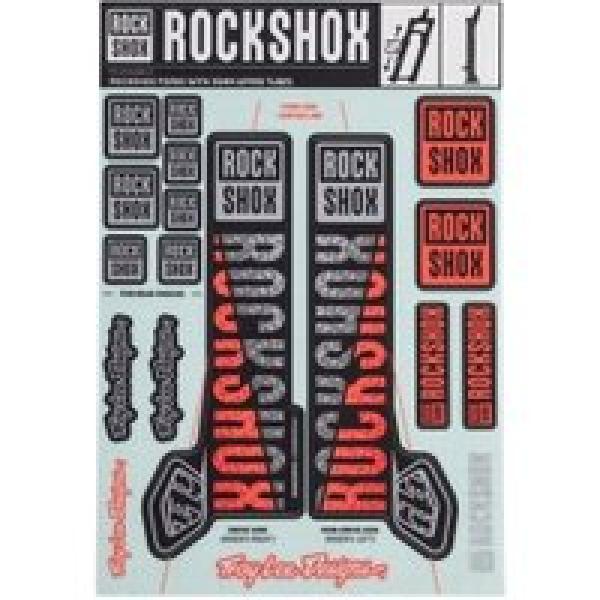 rockshox 35mm fork stickers kit troy lee design silver orange