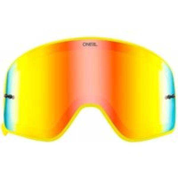 o neal b 50 goggle lens yellow frame red mirror lens