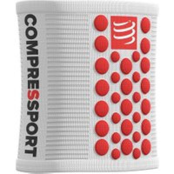 compressport sweatbands 3d dots polsbandjes paar wit rood