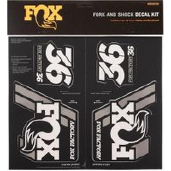 fox racing shox heritage silver stickers kit