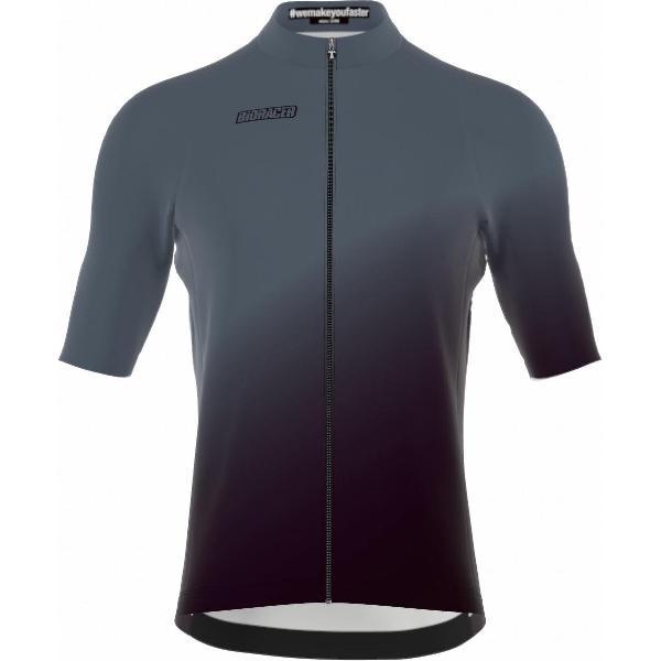 BIORACER Fietsshirt Heren Korte Mouw - Model 'Icon Classic Smooth' - Grijs - Maat XS - Fietskleding Heren