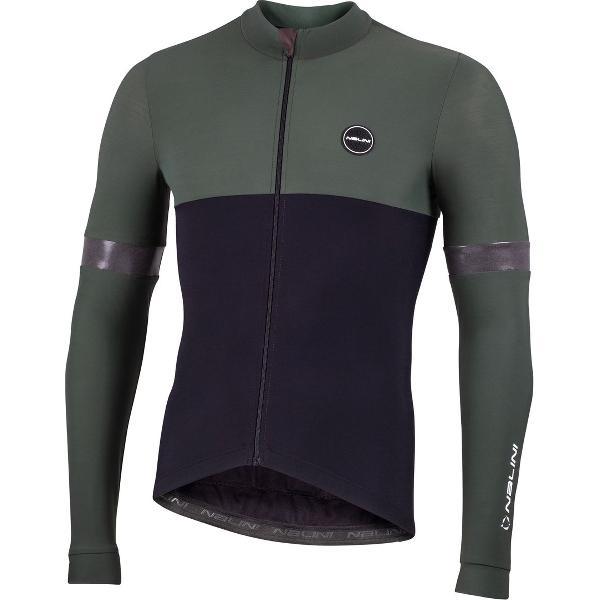 Nalini - Heren - Fietsshirt - Lange Mouwen - Wielrenshirt - Groen - Zwart - WARM WRAP JERSEY - S