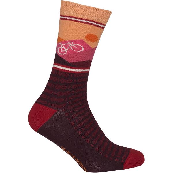 Le Patron Casual sokken Bordeaux Roze / mountain socks bordeaux - 35/38