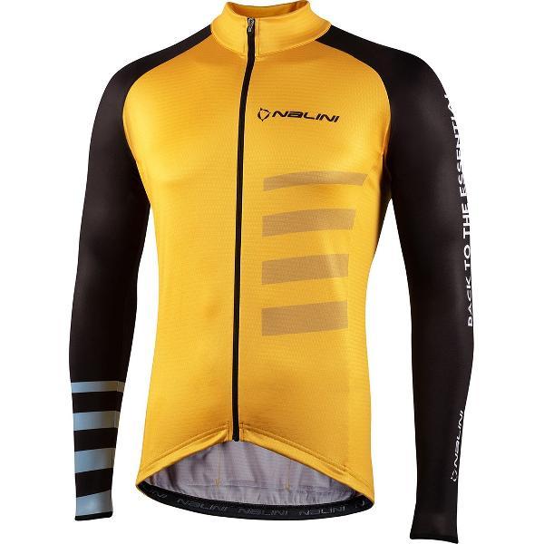 Nalini - Heren - Fietsshirt - Lange Mouwen - Wielrenshirt - Goud - LSSTRIPESJERSEY - M