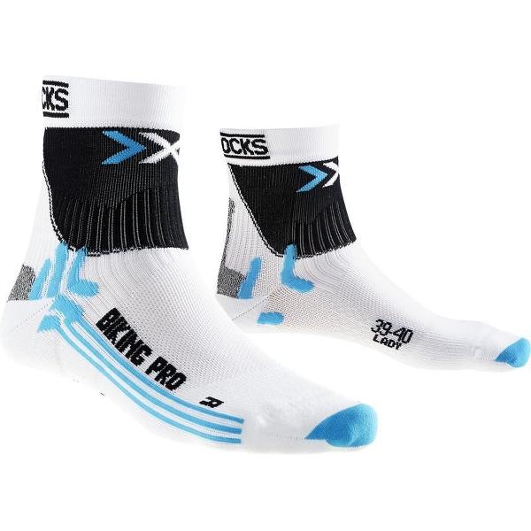 X-Socks Biking Pro Dames Fietssok Wit Turquoise