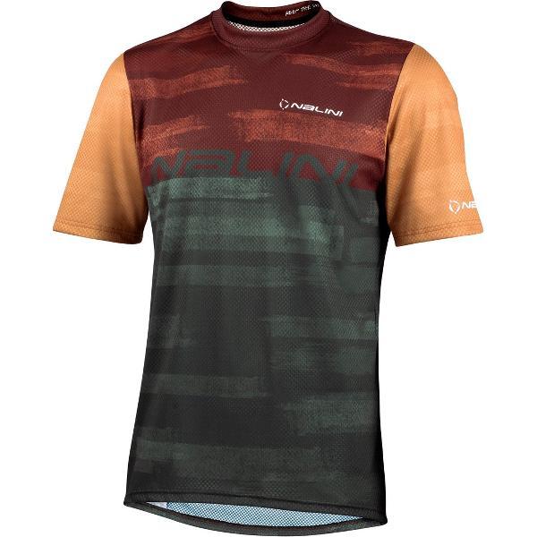 Nalini Heren Fietsshirt korte mouwen - MTB shirt Bruin - NEW MTB SHIRT Brown wood - L