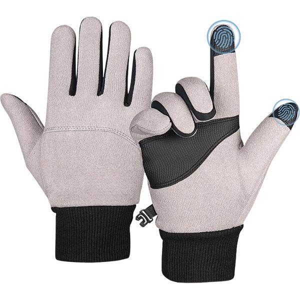 U Fit One Cashmere Winter Handschoenen met Touch Screen - Outdoor Handschoenen - Thermo Gloves voor Dames en Heren - Anti Slip Palm - Grijs - Maat L