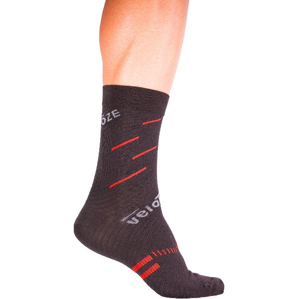 veloToze Cycling Sock - Active Compression Black/Red - Small/Medium - Sokken