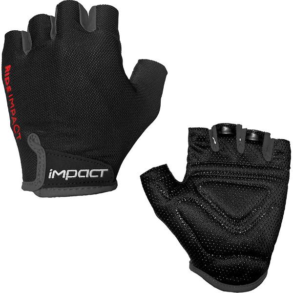 Impact Venta Fietshandschoenen van ademende stof - Goede grijpkracht - Zwart en Grijs- Maat L